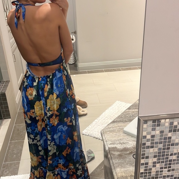 Agua Bendita x Revolve Ashley Maxi Dress in Royal - size XS - Picture 2 of 4